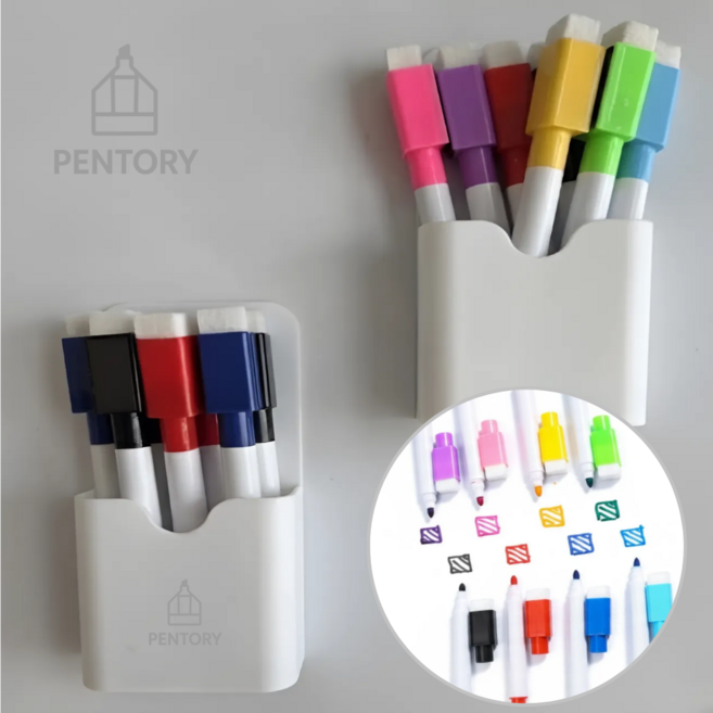 펜토리 화이트보드 미니지우개보드마카 자석 보드마카, 1개, 3색 구성 (8개)