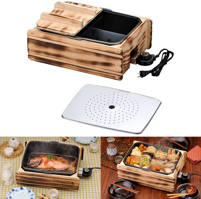 일본제 전기 어묵냄비 오뎅탕 가정용 이자카야 혼술 꼬치오뎅 전골냄비, 삼나무 오뎅냄비, 1개