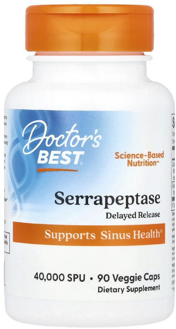 닥터스베스트 세라펩타아제 Serrapeptase 40000SPU 소화 효소 캡슐 90정, 1개