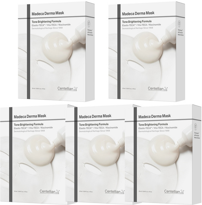 센텔리안24 마데카 더마 마스크 톤브라이트닝 포뮬러, 5개, 10개입