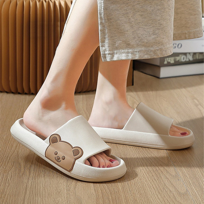 귀여운 곰돌이 슬리퍼 여성 캐릭터 실내화 폭신한 거실화 층간소음방지