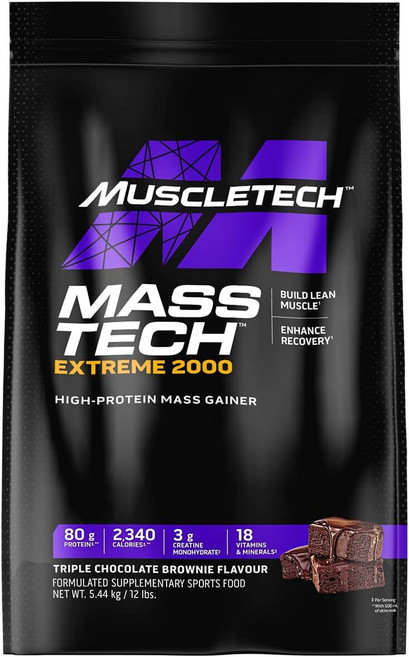 MuscleTech 매스텍 2000 게이너 단백질 쉐이크 초코맛 5.44kg 벌크업 살찌는 보충제, 1g, 1개