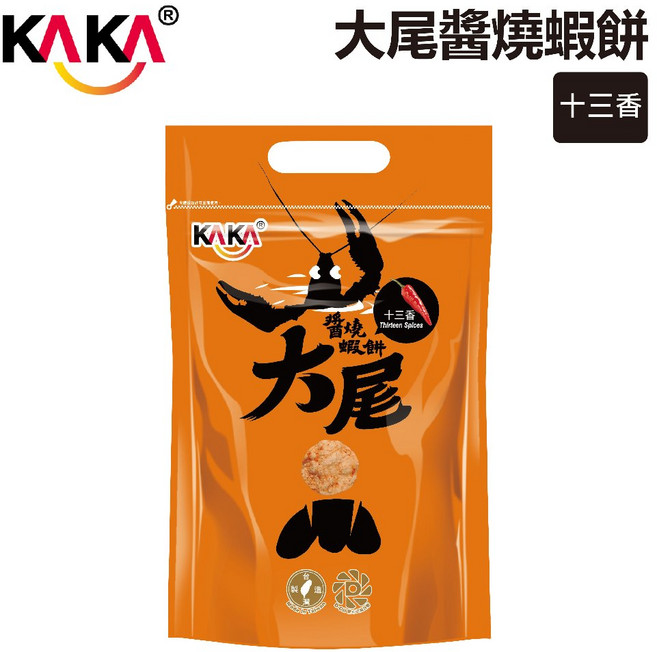 KAKA 醬燒大尾蝦餅 十三香 90g, 1個