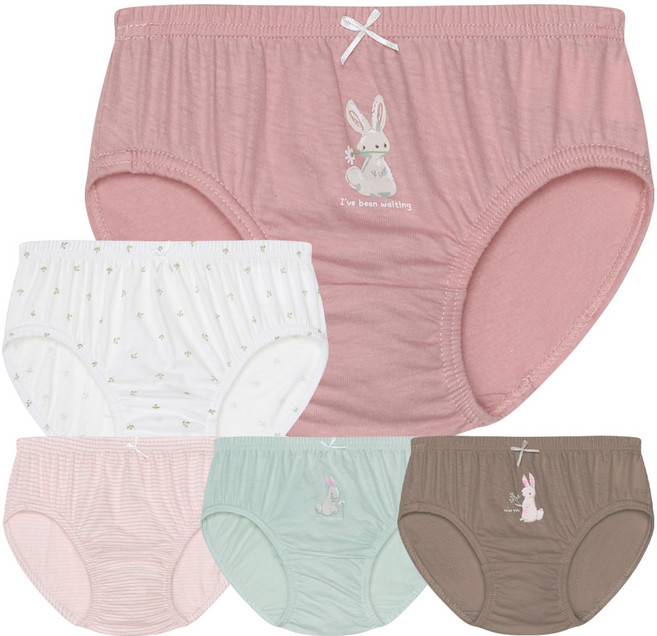 엠알키즈 가든래빗 무형광 순면 여아팬티 5매 세트 DB533