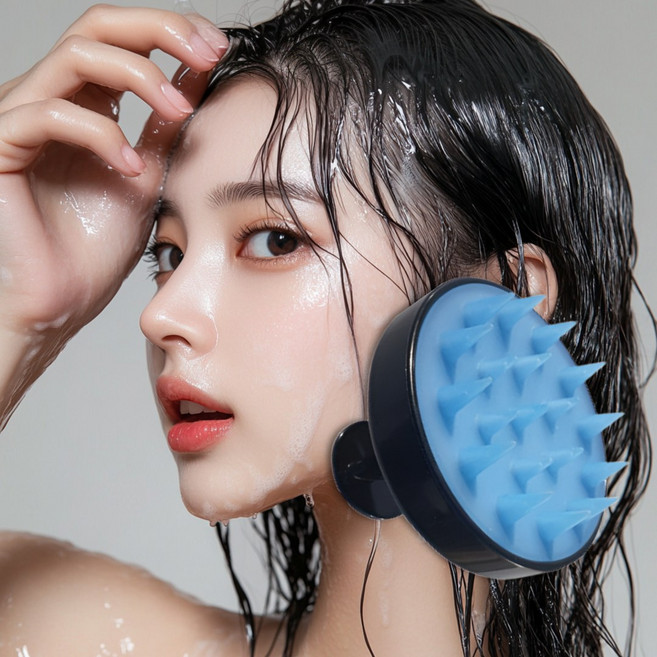 [국내생산] 샴푸브러쉬 두피 각질 제거 마사지브러쉬, 1개, 블랙