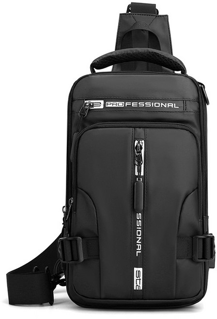 機能斜背包 防水, 黑色