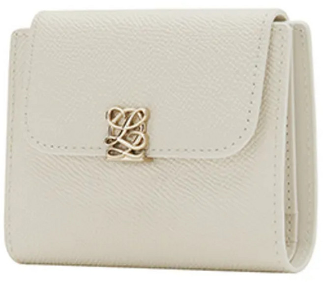 루이까또즈 여성 아이보리 소가죽 3단 반지갑