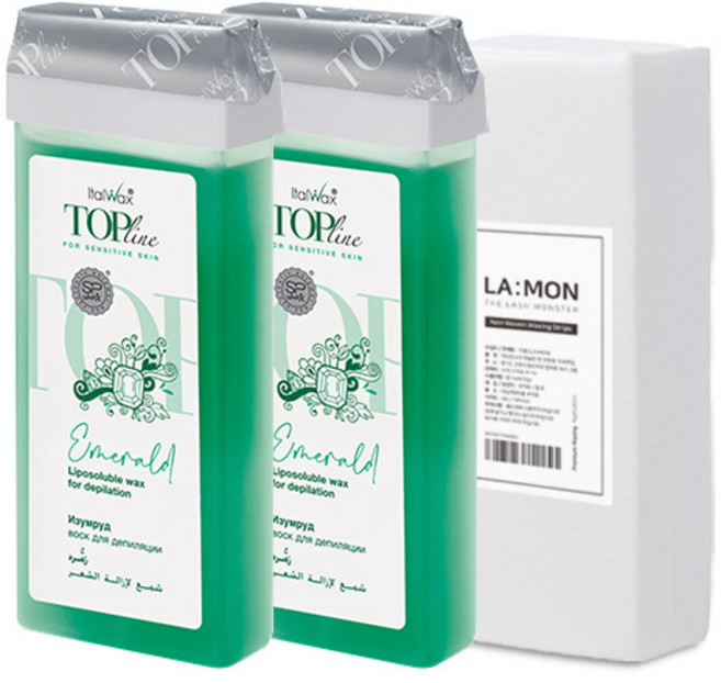 이탈왁스 넓은부위용 탑 라인 소프트왁스 카트리지 에메랄드, 2개, 100ml