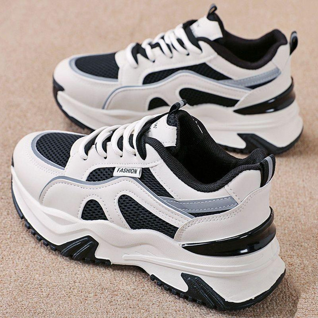 老爹鞋女 增高厚底網面休閒運動鞋