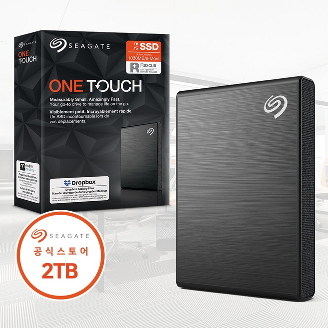씨게이트 FAST One Touch 외장SSD STKG2000400, 2TB, 블랙