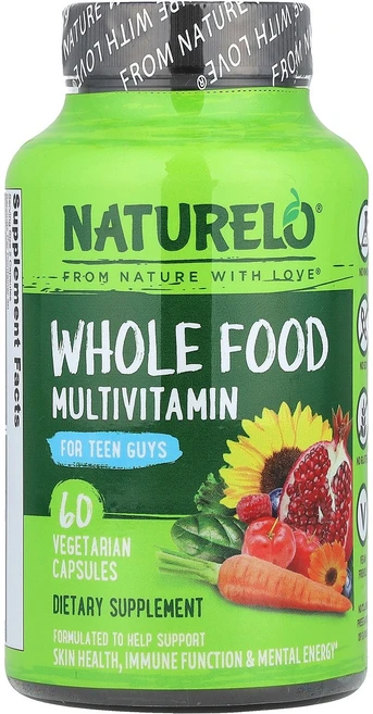 NATURELO 남성용 천연 식품 종합비타민 베지 캡슐 60정 NATURELO (내추렐로), 1개 - 쿠팡