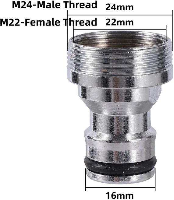 원예 관개용 수도꼭지 어댑터 인치 커플러 스레드 M22 커넥터 M18 M24, 01 M24-M22 Nipple, 1개