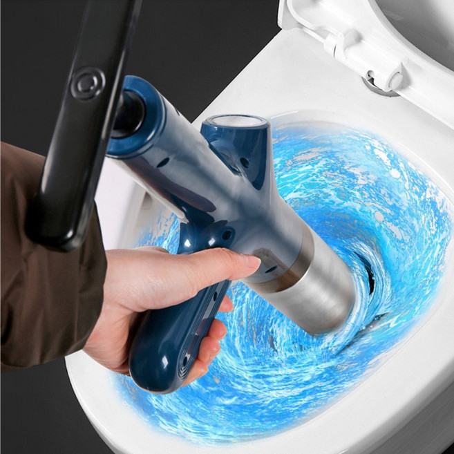 양변기 뚫어뻥 피스톤 압축기 변기 뚫기 화장실 스텐 초강력 파워, 블랙