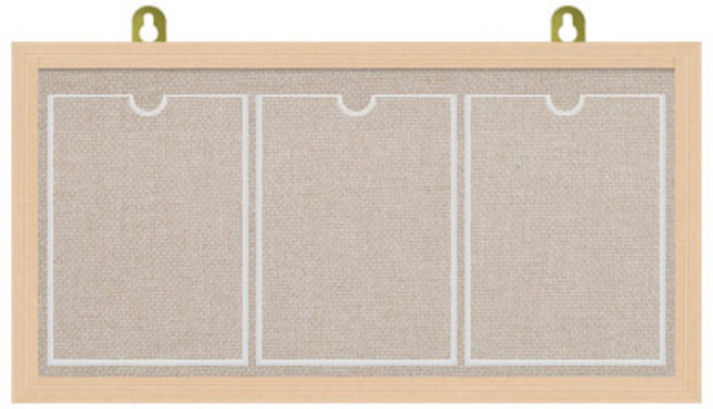 제이에스칠판 아크릴 포켓 A4 게시판 3구 840x430mm, 베이지색, 메이플