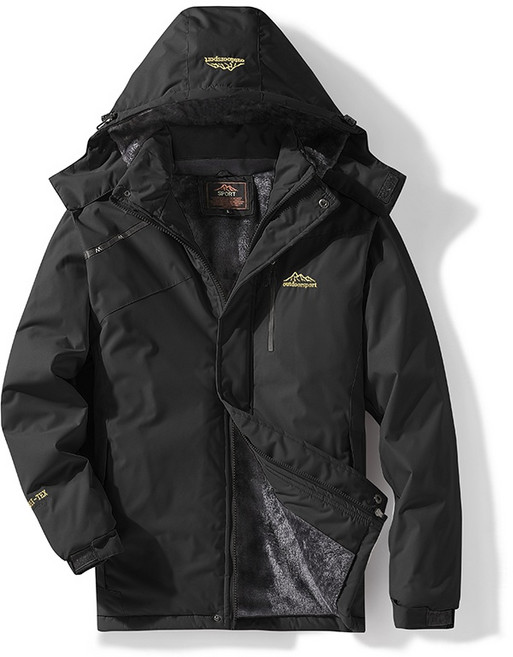 大尺碼保暖衝鋒外套 L-9XL 加絨加厚防風防水機車外套 台灣現貨可拆卸帽登山外套