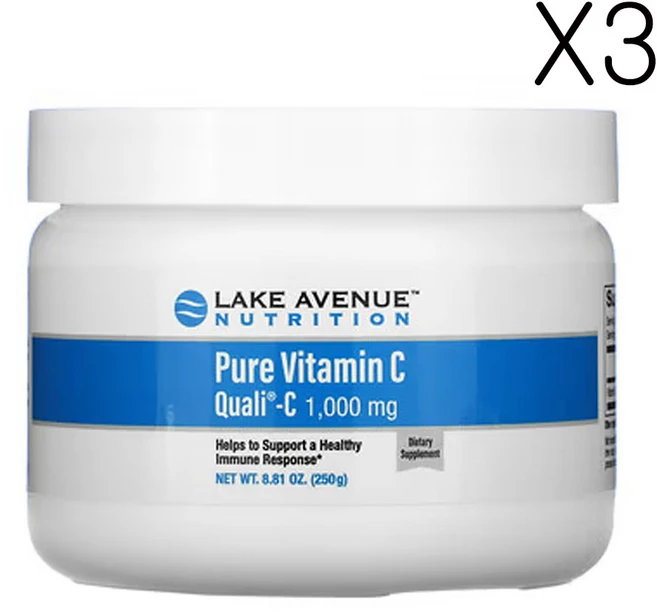 레이크 애비뉴 뉴트리션 순수 비타민C Quali-C 분말 1 000mg (8.81oz), 3개, 250g - 쿠팡