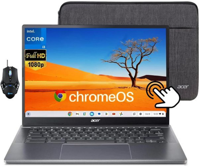 에이서 2024 크롬북 플러스 514 터치스크린 노트북 인텔 8코어 i3-N305 8GB LPDDR5 RAM 512GB SSD 14인치 FHD 비즈니스 Wi-Fi 6E, 8GB LPDDR5 RAM | 512GB SSD