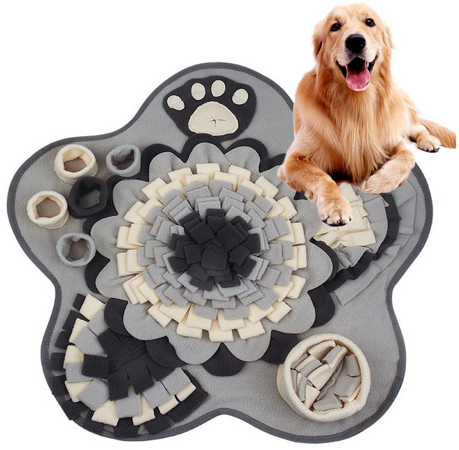 호밍사이 강아 노즈워크장난감 강아지장난감 대형 꽃 매트 노즈워크장난감, 1개, 잿빛