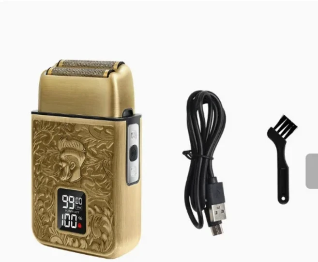 전문가용 남성 전기면도기 레트로 디자인 이중 레이어 시스템 강력 모터 대용량 배터리, 01 A