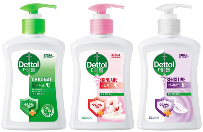 데톨 항균 핸드워시 250ml 3종 1개씩 (오리지널 + 스킨케어 + 센서티브), 1개