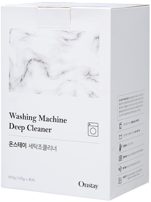 온스테이 하트 세탁조 클리너 (1박스 4회분) 드럼 통돌이 세탁기청소 세탁기통세척 세탁조청소, 160g, 1개