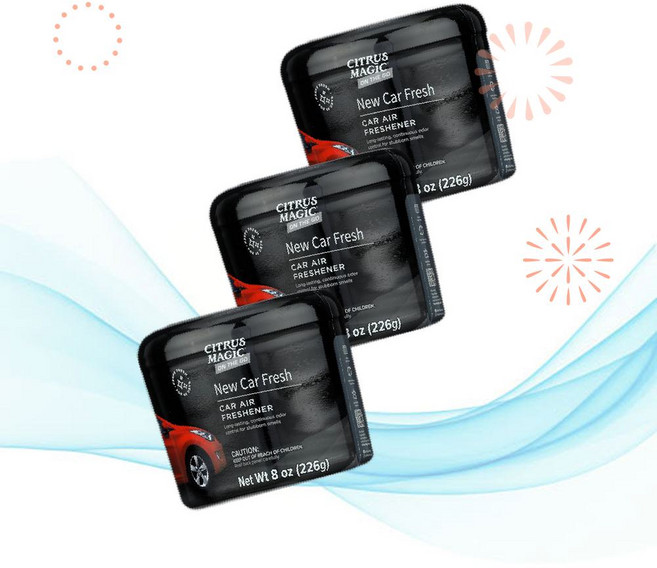 Citrus Magic 시트러스 매직 에어컨 탈취제 차량용 고체 방향제 새차향 3개입 - 휴대용 악취 흡수 WS