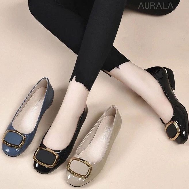 AURALA 여성 발편한 푹신한 낮은구두 펌프스 플랫슈즈 단화 2.5cm