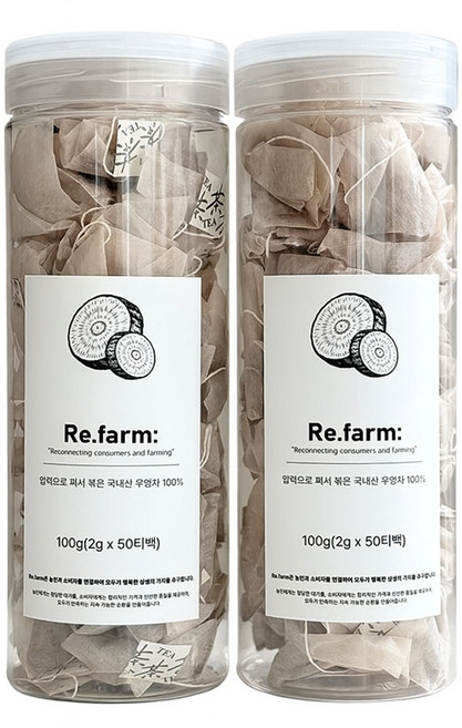 리팜 압력으로 쪄서 볶은 국내산 우엉차 삼각티백 오픈캡형, 2개, 50개입, 2g