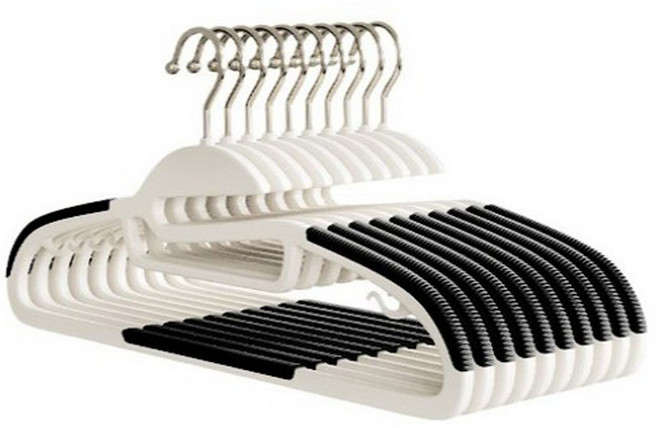 동양헬스케어 어깨뿔방지 옷걸이 논슬립 회전형, 블랙, 20개