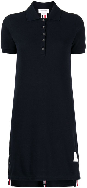 톰 브라운 스트라이프 피케 폴로 드레스