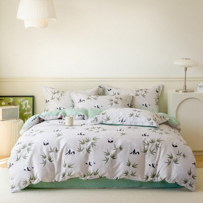 고밀도 워싱 순면 이불커버+베갯커버 슈트 귀여운 꽃무늬 침구 150/160/180/200/220 (4color)