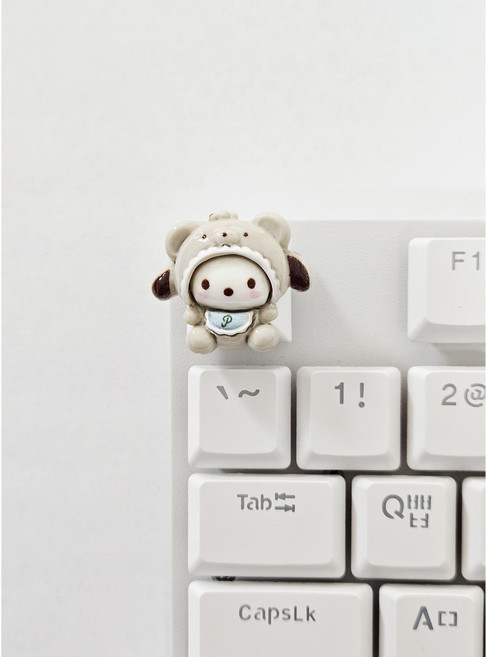 달콩 베이비산리오 캐릭터 키캡, 제조사축, 4.포차코, 화이트