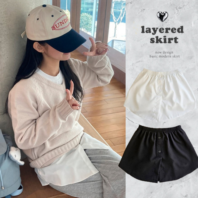 [레이어드꿀템]휘뚤마뚤 퀄리티 굳 2color / 리얼셔츠레이어드스커트CT