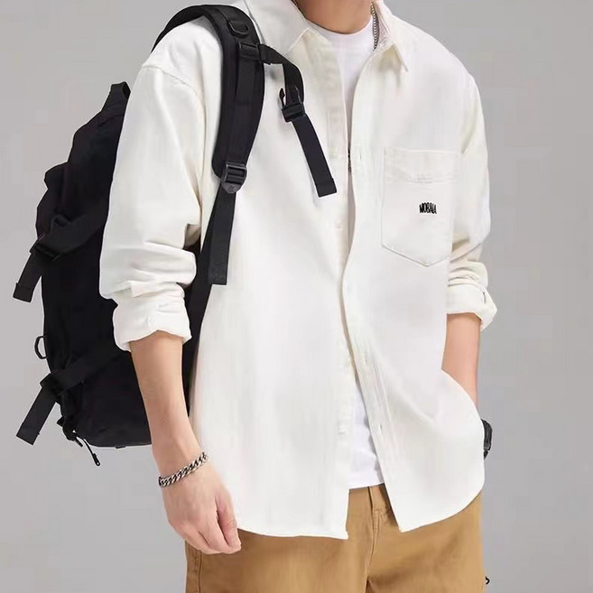 휠렉스 남성 봄 오버핏 캐주얼 셔츠 긴팔 데일리 남방 J160