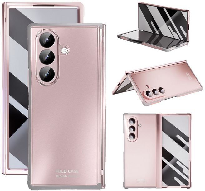 Elvo 갤럭시 z폴드 7/6 케이스 힌지보호 초슬림 케이스 TPU도금 강화유리필름