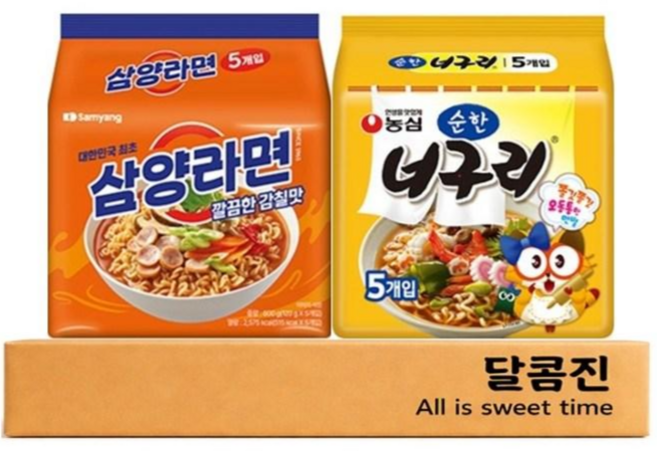 [달콤진] 삼양라면 5P + 순한너구리 5P, 1세트