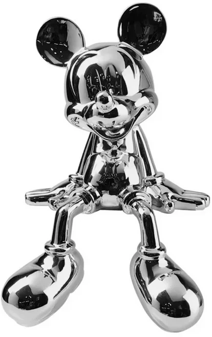 만화 미키 마우스 동상 레진 재질의 앉아있는 조각상 피규어 패션 브랜드 데스크탑 장식품 사무실 가정 인, 01 25cm, 02 Silver