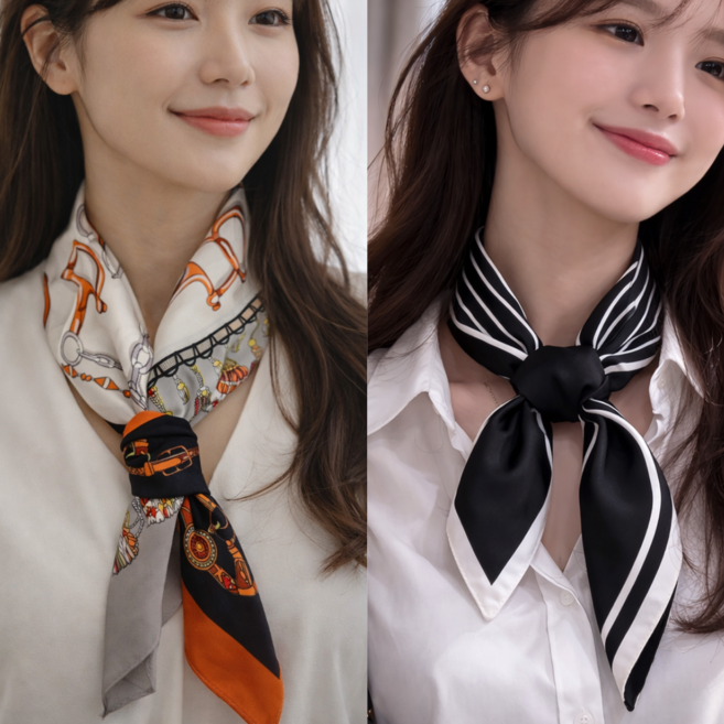 바스텐 실크 쁘띠 스카프 1+1