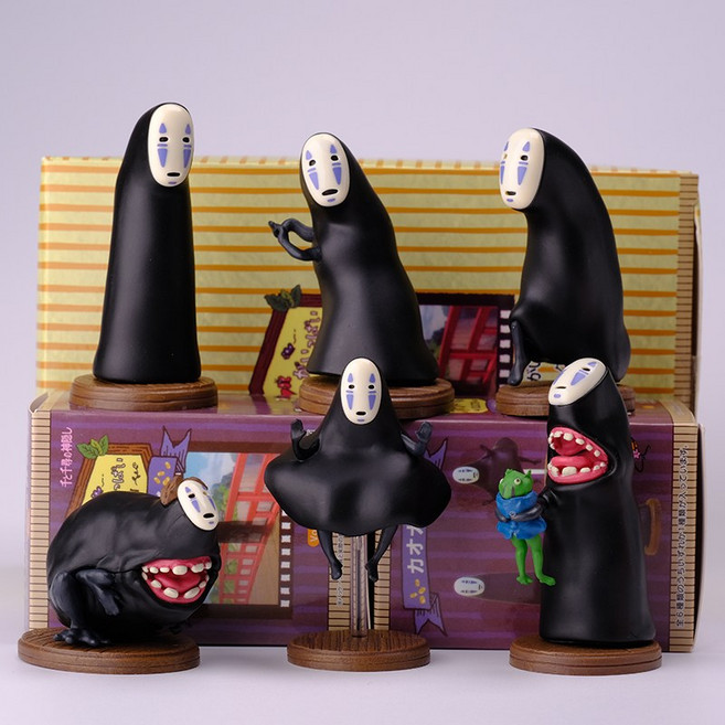 지브리 가오나시 포즈가 잇빠이 피규어 6종 세트 인테리어 장식 소품, 1개