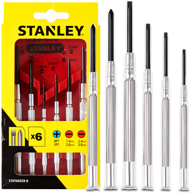 스탠리공식대리점 정밀 공구 미니 십자 일자 시계 안경 드라이버세트 STHT66039, 1개