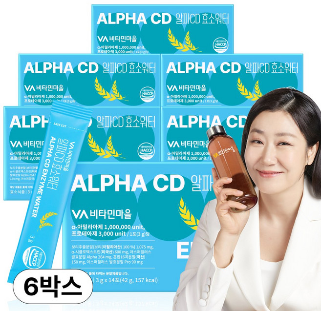 비타민마을 알파CD 효소워터 보리차맛, 6개, 14회분