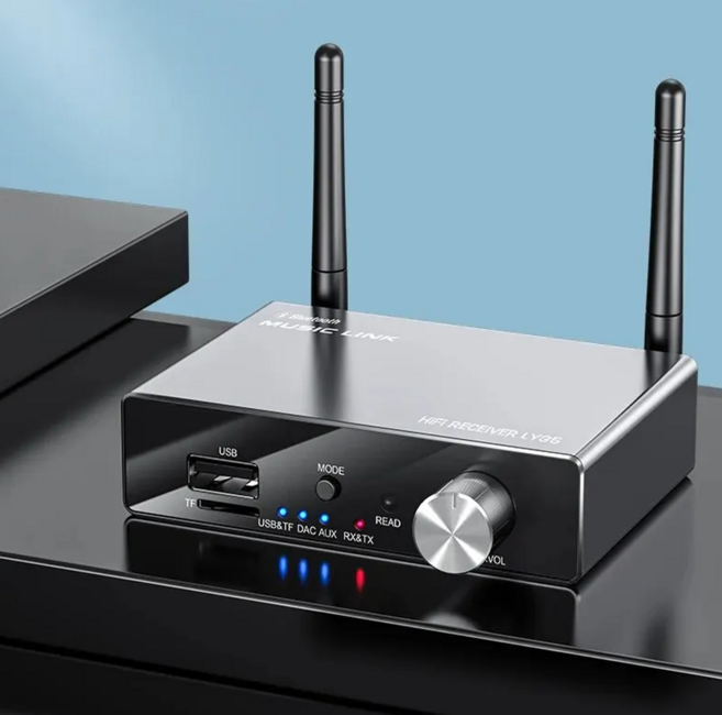 LY35 블루투스 5.3 수신기 리시버 스테레오 저지연 AUX 3.5mm 광학 무선 음악 오디오 어댑터 TV PC용 리모컨, 1개, Black, LY35 리모콘포함