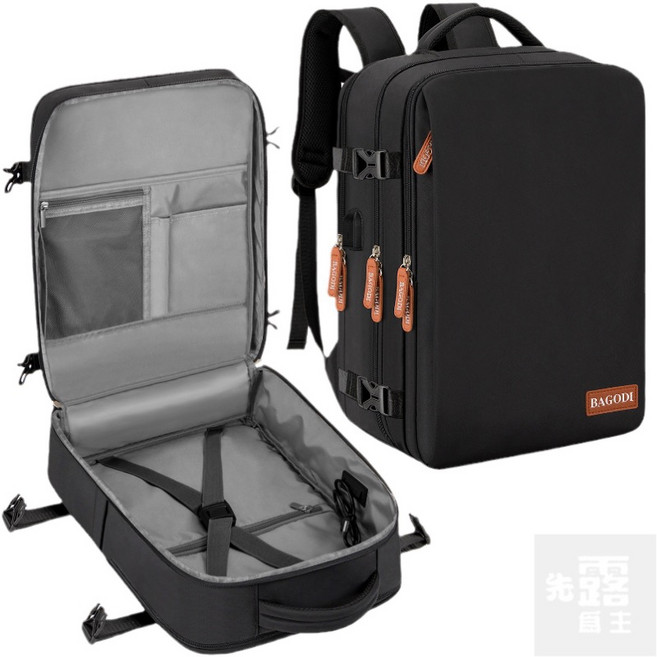 BAGODI大容量多功能運動背包 輕量化旅行收納後背包, 黑色, 1個