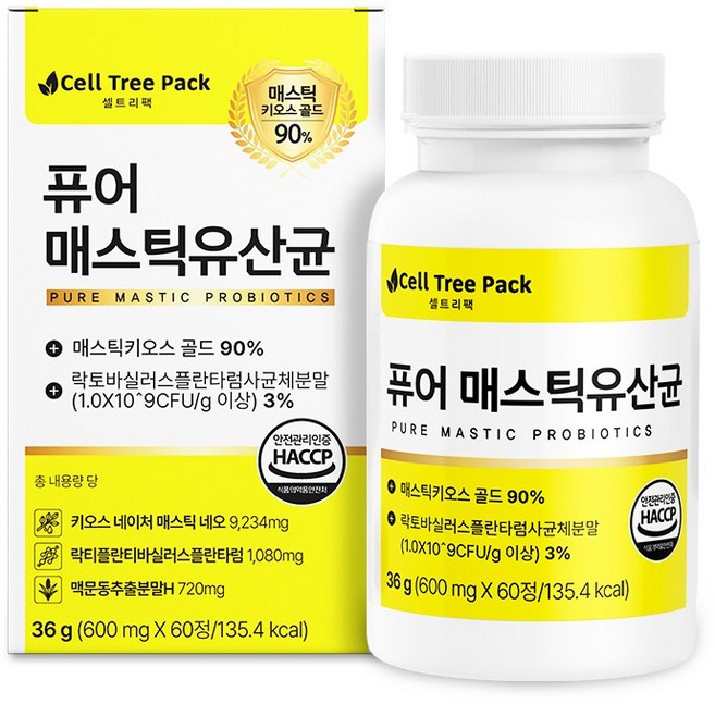 퓨어 매스틱유산균, 1개, 60정