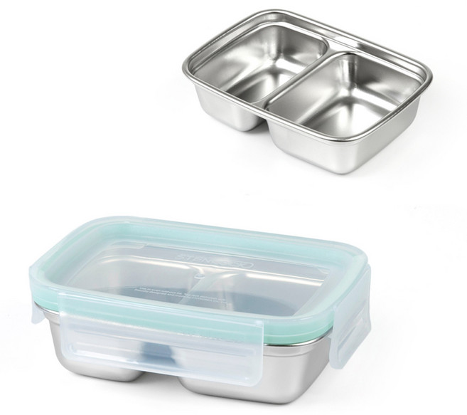 스텐락 퓨어 멀티 직사각찬통 1호 나눔 반찬통 밀폐용기, 1개