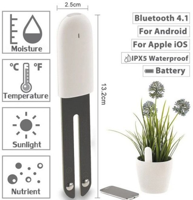 샤오미 미지아용 HHCC 스마트 꽃 플로라 모니터 정원 관리 식물 잔디 토양 비옥도 테스터 센서 원예 감지기, 04 White 5 Pcs