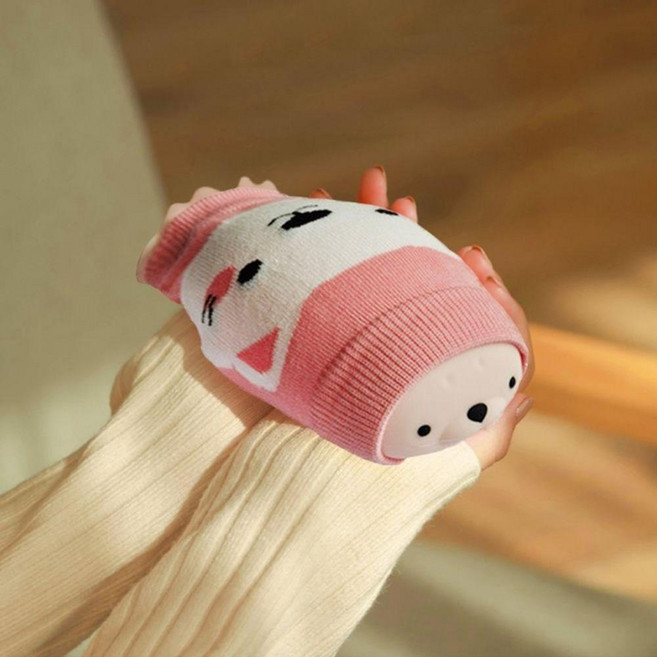 겨울 HOT찜질 캐릭터 온수 워터백 보냉 보온대 따끈따끈 보온주머니 따뜻한 가정, 물개찜질팩 블루, 물개찜질팩 블루