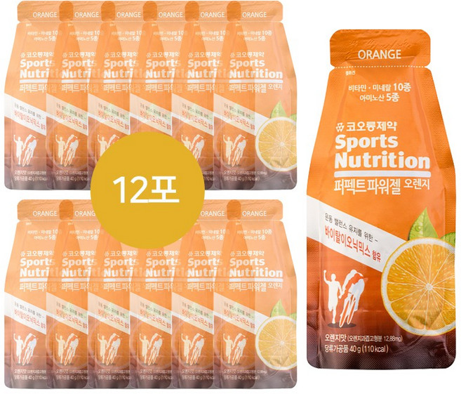 코오롱제약 퍼펙트 파워젤 오렌지, 40g, 12개
