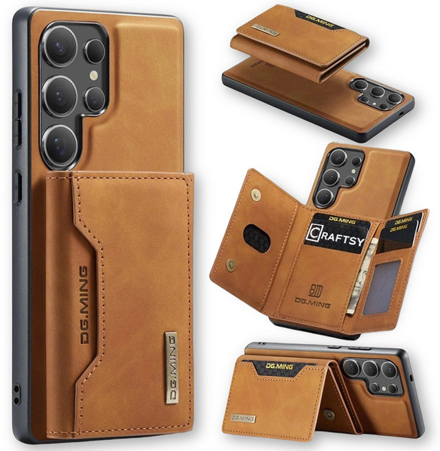 Craftsy 삼성 S21/S22/S23/S24/S25 시리즈 자석 분리형 가죽지갑 탈부착가능 핸드폰 케이스