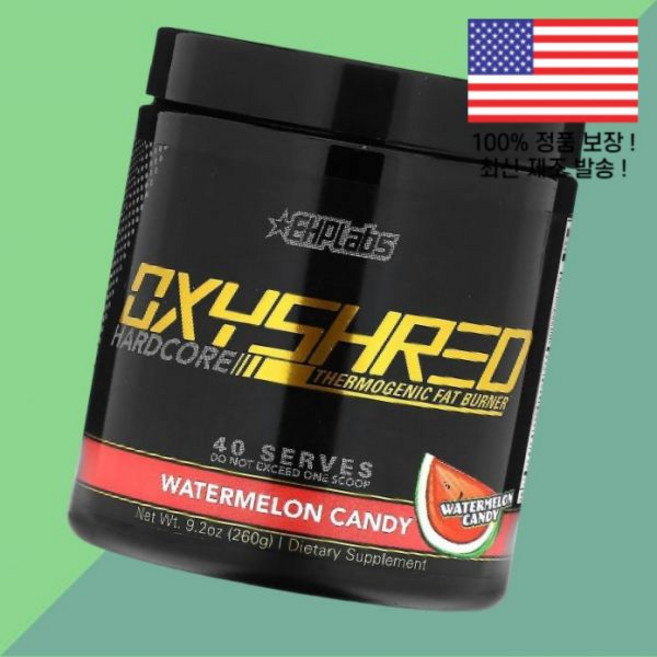 EH랩스 옥시슈레드 하드코어 열 발생 팻 버너 수박 워터멜론 캔디 9.2온스 260g EHP랩스 OxyShred Hardcore Thermogenic Fat Burner Wat, EH랩스 옥시슈레드 하드코어 열 발생 팻 버너 수박 워, 1개